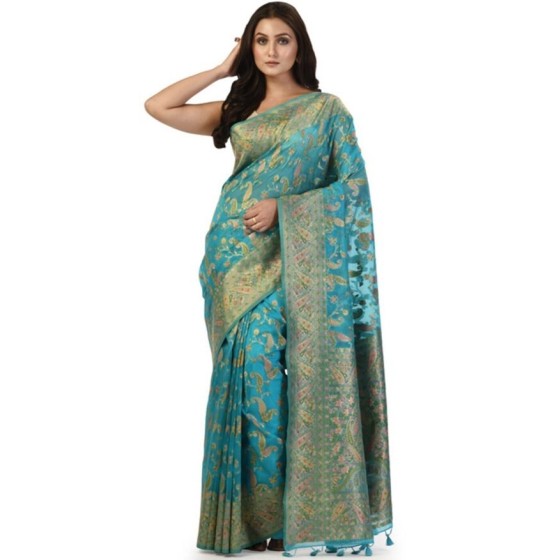 Floral Print Saree with Tassels